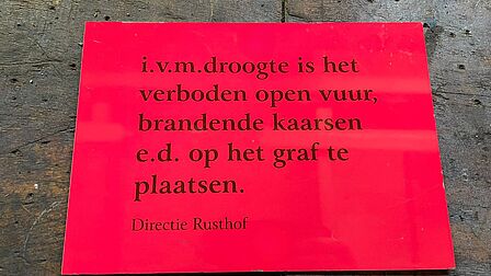 Waarschuwing i.v.m. brandgevaar bij droogte